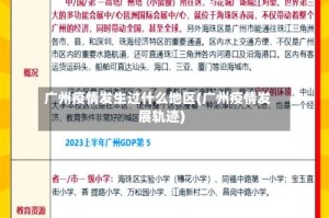 广州疫情发生过什么地区(广州疫情发展轨迹)