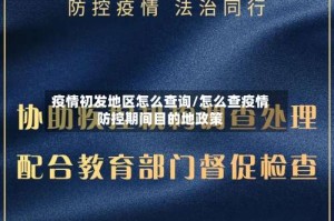 疫情初发地区怎么查询/怎么查疫情防控期间目的地政策