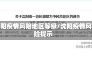 沈阳疫情风险地区等级/沈阳疫情风险提示