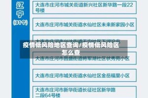 疫情低风险地区查询/疫情低风险区怎么查