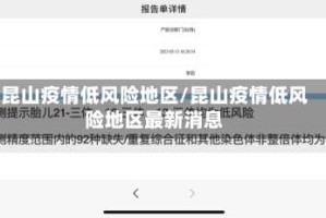 昆山疫情低风险地区/昆山疫情低风险地区最新消息