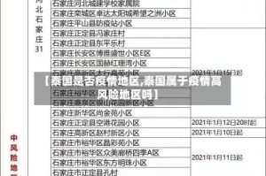 【泰国是否疫情地区,泰国属于疫情高风险地区吗】