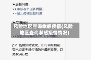 风险地区查询孝感疫情(风险地区查询孝感疫情情况)