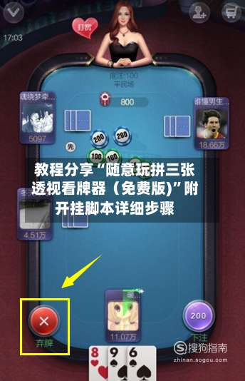 教程分享“随意玩拼三张透视看牌器（免费版)	”附开挂脚本详细步骤-第1张图片