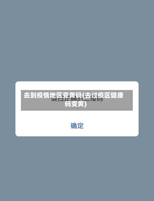 去到疫情地区变黄码(去过疫区健康码变黄)-第1张图片