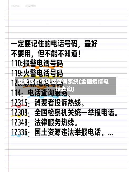 查地区疫情电话查询系统(全国疫情电话查询)-第1张图片