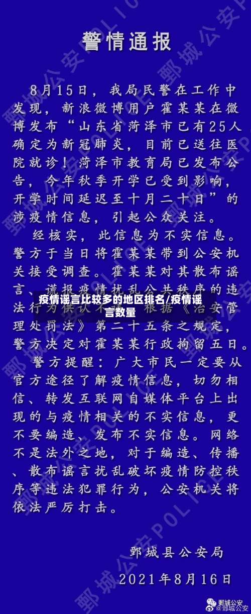 疫情谣言比较多的地区排名/疫情谣言数量-第1张图片